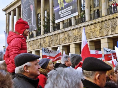 Pro-democratic demonstrations in Lodz, Poland (December 19, 2015). Photo: Olga Łabendowicz