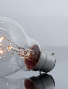 Clear Light Bulb with Glowing Filament