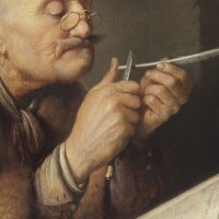 Gerrit_Dou_-_Scholar_sharpening_a_quill_pen