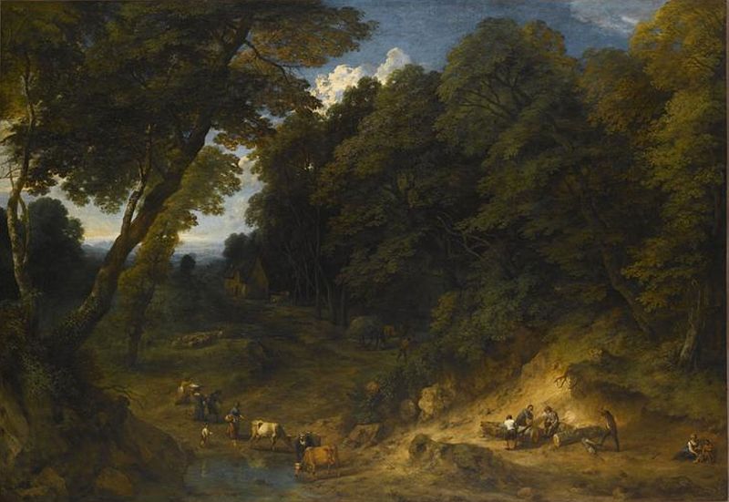 Cornelis_Huysmans_-_Forest_edge_with_loggers
