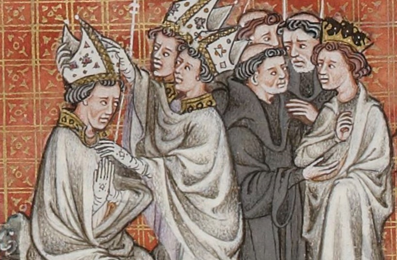 social-media-crop-Ordination-of-Abbot-Hugh-of-Saint-Denis-from-the-Chroniques-de-France-ou-de-St-Denis-c.-14th-century-Public-Domain-via-Creative-Commons