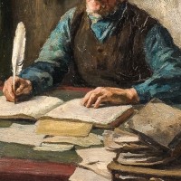 Anton_Lodewijk_George_Offermans_-_Clerk_writing_with_a_quill-paperwork-documents
