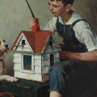 Norman_Rockwell_-_Painting_the_little_House_(1921)